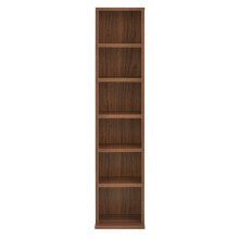 Estante para CDs com suportes para CD / DVD, armazenamento e 6 prateleiras de armazenamento 90 x 20 x 20 cm em MDF melaminado efeito nogueira 03_00016