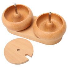 Kit de bol avec épingles en bois massif, axe en métal, base ovale stable