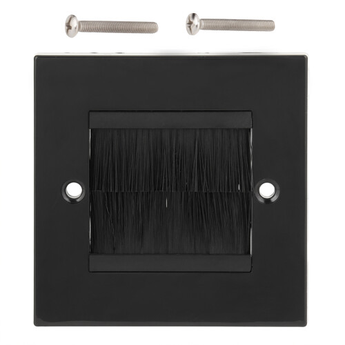 Dust-Stop Cable Cover Wall Plate Black Outlet Panel for Safe Wiring 1