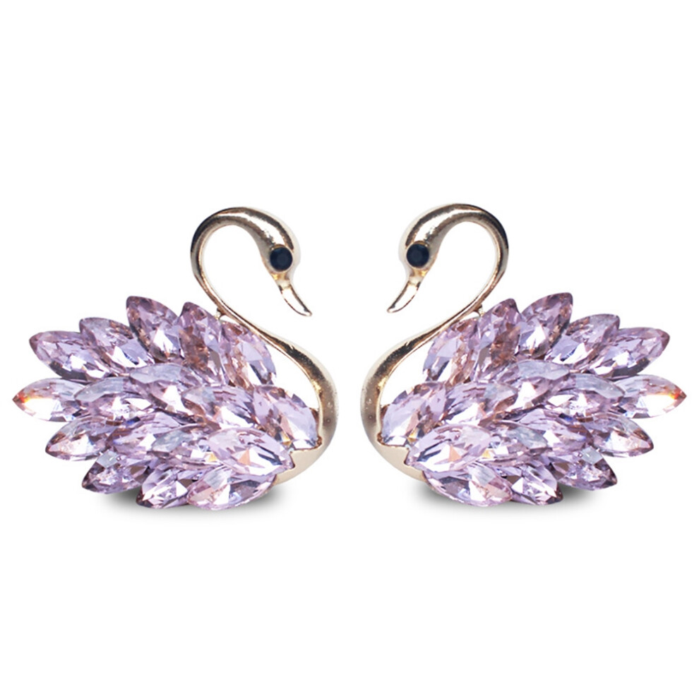 Rhinestone Air Vent Clip, Fragrance Tablets For Bling Car Interior Decor With Car Diffuser Air Freshener Function, Crystal Swan Design For 9437117442088