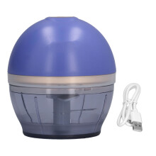 Portable Vegetable Mincer, Stainless Steel Blade Chopper, Mini Food Processor for Grind Garlic, Peppers, Lean Meat, Baby Food, Waterproof Button, USB