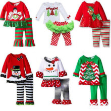 (C,M)Roupas pijamas de manga comprida para bebês crianças Natal Natal