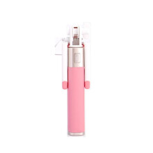 (Pink) Premium Monopod Mirror Quality Wired Selfie Stick Extendable For Design Travel