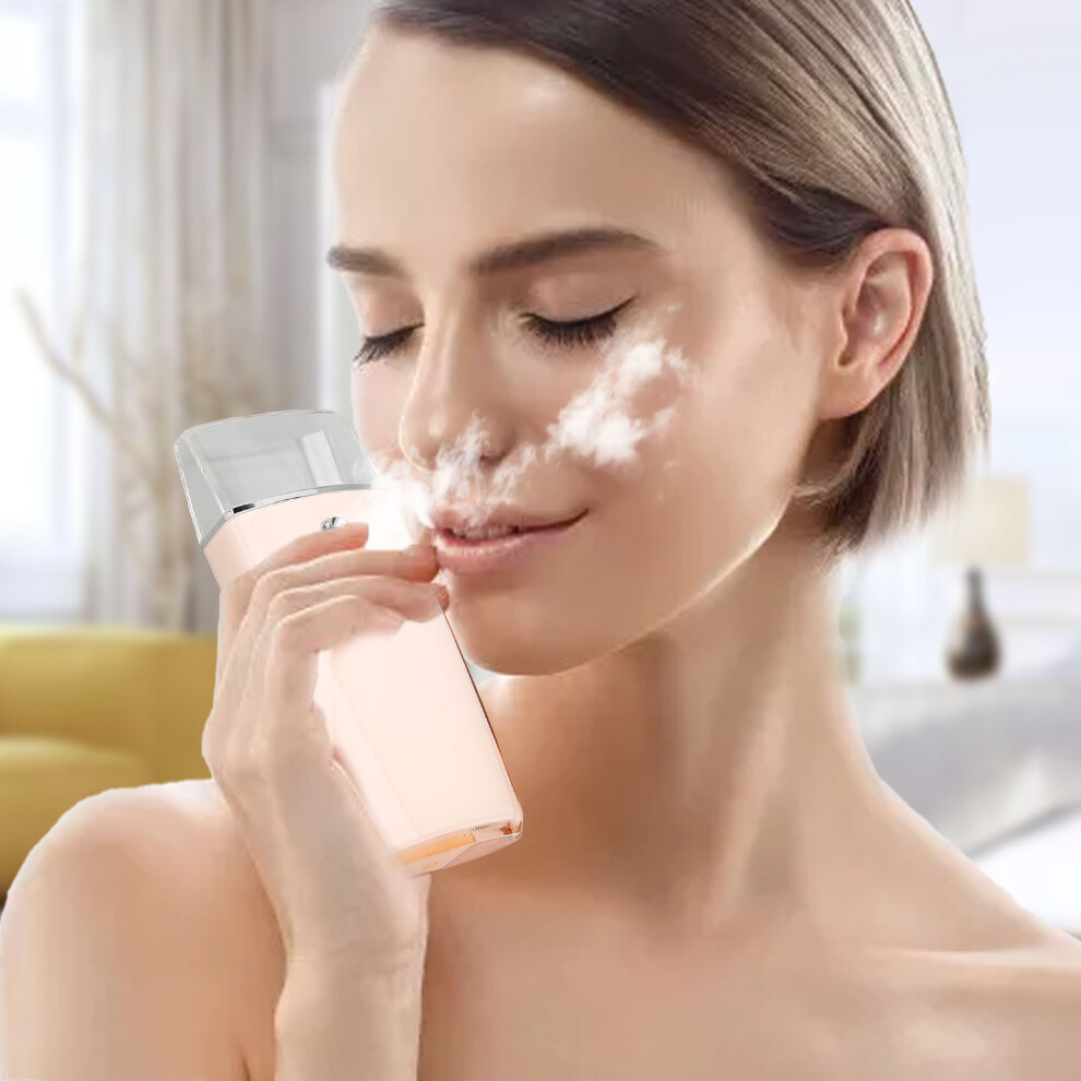 Pink Mini Facial Mist Sprayer 18Ml Nano Handheld Usb Moisturizer