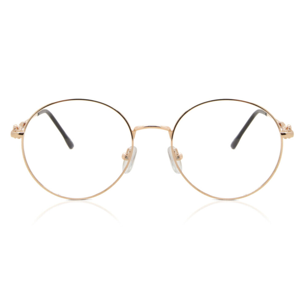 Smartbuy Collection Full Rim Round Gold Grosmorne L120c Unisex Eyeglasses