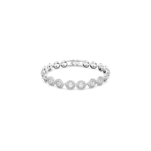 Swarovski Angelic bracelet, Round cut, White, Rhodium plated