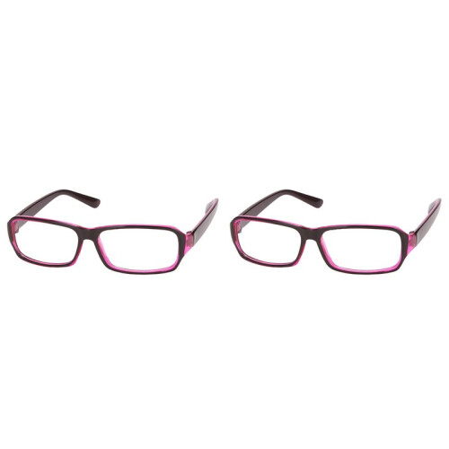 2X Plastic Full Rim Frame Clear Lens Glasses Spectacles Black  for Women
