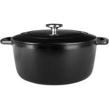 Cocotte mit Deckel - COSY & TRENDY - FONTESTIC - Emaille-Gusseisen - Ø28 cm - 6,15 L - Für alle Herdarten einschließlich Induktion - Schwarz