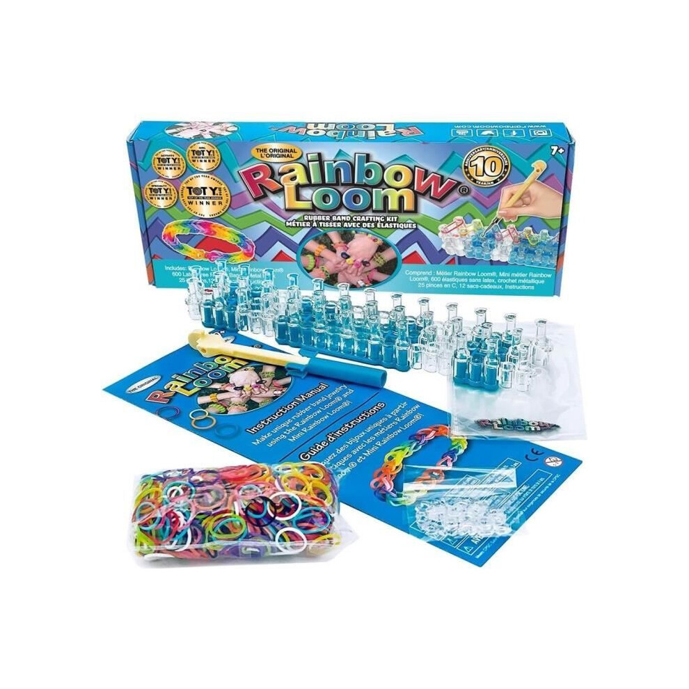 Bandai Rainbow Loom Authentic Original Jewellery Maker Crafts | Bracelet Maker With Loom Band Tool | Rubber Loom Bands Packets | Loom Bands Starter