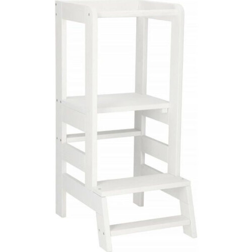 SPRINGOS Learning and Observation Tower for Kids, Kitchen Helper, Made in EU - White