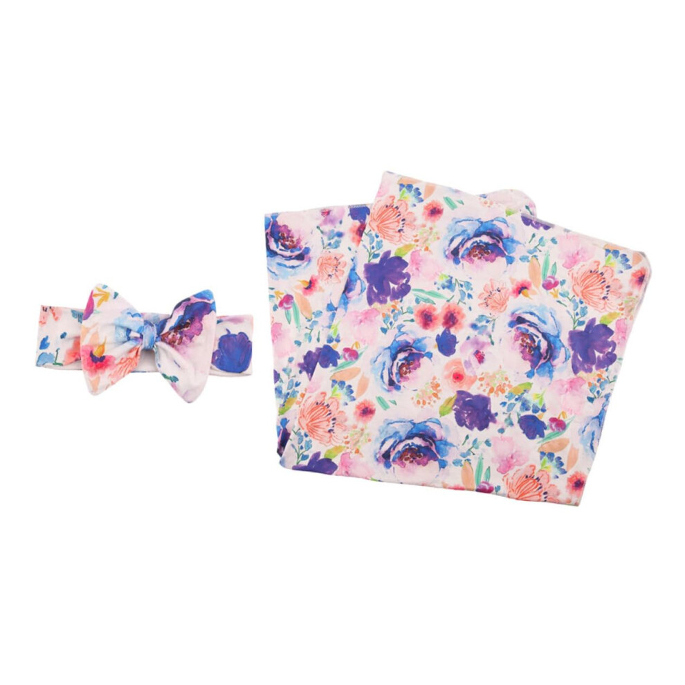 Newborn Photography Prop Swaddle Wrap And Headband Set, Soft Cotton For Baby Photo Shoots, Unisex 9189345920516