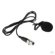 2 Pcs Lavalier Microphone for Camcorder Unidirectional 3-Pin XLR 1M Cl