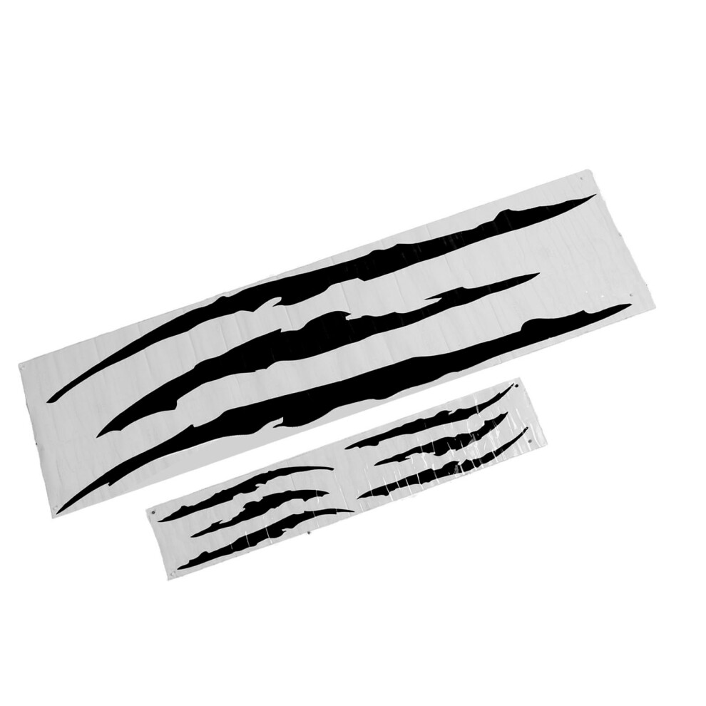 Universal Car Bonnet Cover Sticker 2Pcs Claw Mark Style Engine Hood Decal Black 4941393634891