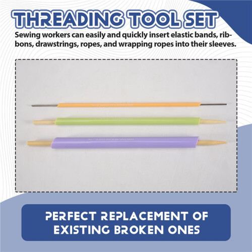 Fabric Tube Turning and Threading Tool Set Includes Drawstring Threader,Drawstring Threader Tool Set Sewing Loop Kit 2