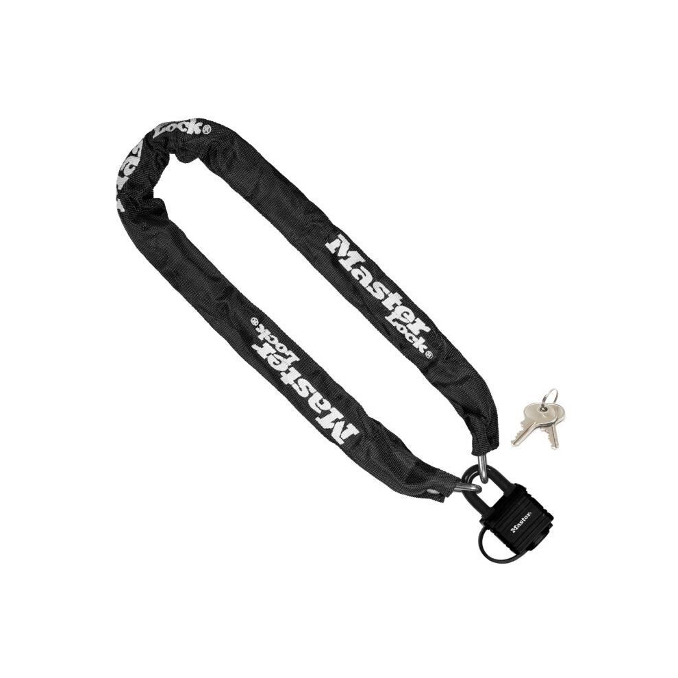 900mm x 6mm Black Master Lock Street Flexium Chain With 40mm Weather Tough Padlo