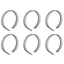 6X Metal Teeth Comb Hairband Hair Hoop Headband Black for Woman