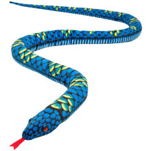Pluche Gigantische Slang Realistische Knuffeldier met Ogen Speelgoedcadeaus voor Jongens en Meisjes 110 Inch Blauw