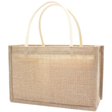 Jute Burlap Tote Large Reusable Grocery Bags with Handles Women Shopping Bag DIY Eco-Friendly Shopping Bag, L