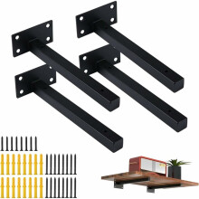 Innovative Floating Shelf Support, Heavy Duty Industrial Pipe Brackets For Your Space Saver Needs, Carbon Steel Construction Ensures Rust Resistance A