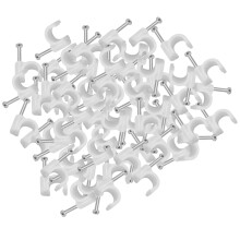 300 Stuks Kabelnietjes Clip Muur Draad Nagelarmatuur voor Ethernetkabel Rg6 Rg59 Cat5 Cat6 Rj45 Tv-Draadkabel 7 mm Wit