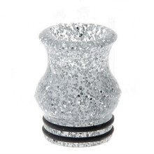 (White)High Borosilicate Glass Vape Drip Tip With Colorful Design For Collector Gift
