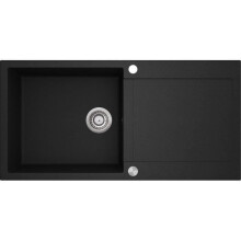 GURARI Lavello incassato in granito nero, sifone incluso, 1000 x 500 mm