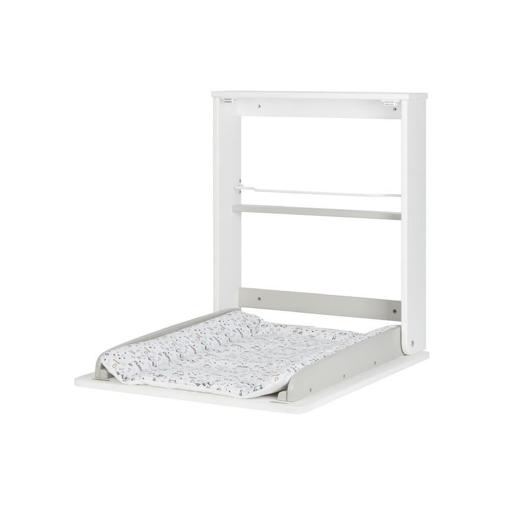Badabulle Plouf Wall-Mounted Changing Table, With Changing Mat Included - Foldable And Compact