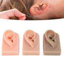 3 piezas modelo de oreja humana de silicona reutilizable suave y flexible oreja derecha 3 colores