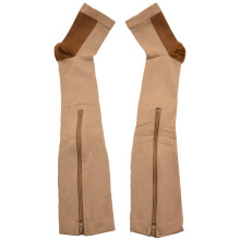 Bas de Compression Fermeture à GlissièRe en Nylon Chaussette de Compression Jambe Support de Genou Bout Ouvert EmpêChant les Varices Chaussettes
