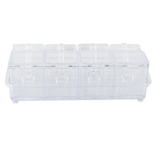 Organisateurs d'épices polyvalents, bocaux à condiments transparents avec couvercles en plastique fiables et non toxiques pour un rangement