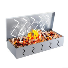 Stainless Steel BBQ Grill Box With Flip Lid For Enhanced Smoke Circulation And Flavor Infusion Fits Most Grills