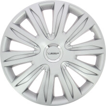 Lote de 4 capas de aro cinza metálico - MICHELIN - 16 polegadas - Fixação simples por clipes - NVS 42 pastilha refletora