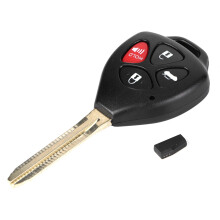 Guscio di ricambio per chiave con chip integrato, compatibile con telecomando wireless Toyota Yaris a 4 pulsanti, design compatto e resistente,