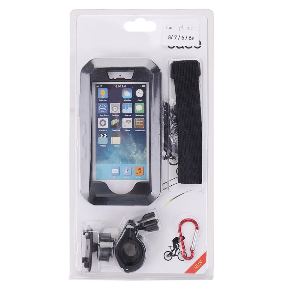 Motorcycle Phone Mount Waterproof Case With Full Touch Screen Access, Universal Rotating Cellphone Holder For Bikes And Cars, Shockproof Protection 9437117454074