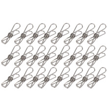 24 PièCes SéRies en Acier Inoxydable Pince de Fil, Clip Multifonction, Suspendu Attache de Bureau, le Clip de Fil MéTallique pour les VêTements