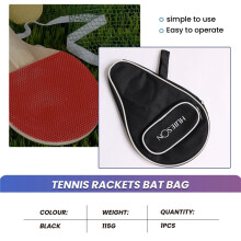 HUIESON One Piece Professional Pong Case Cover with Balls Bag or Table Tennis Rackets Bat Bag Oxford(Black)