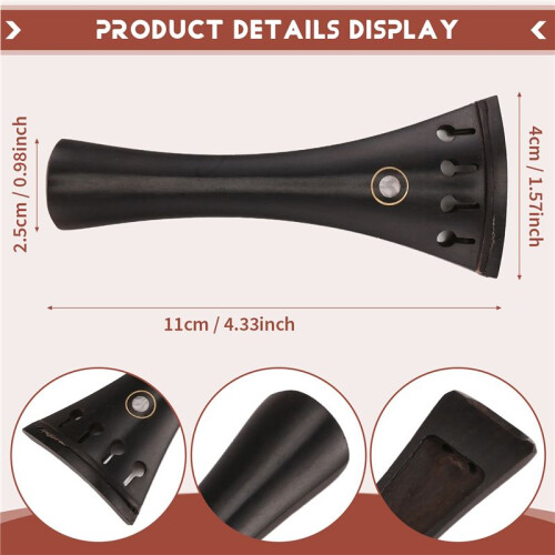 Ebony 4/4 Violin Fiddle Tailpiece 2