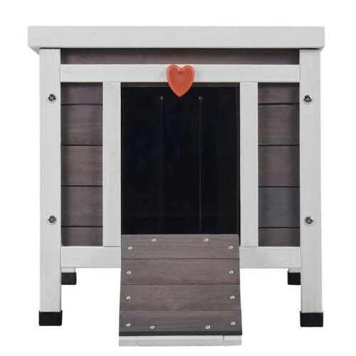 Nicho externo para Gato - DUOKU - Casa de Madeira - Resistente a Intempéries - 21x17x17 polegadas - Cinza