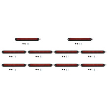 10pcs 10 Inch Sealed Truck& RV Trailer Light Bar 15 Led Third Brake Lights Strip Red