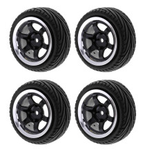 4pcs RC Vehicle Wheels Tires Rims Set 12mm Hex for 1/10 On Road Car HP