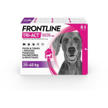 Frontline Tri-Act Hund - Anti-Flöhe und Zecken für Hund L - 20-40kg - 6 Pipetten