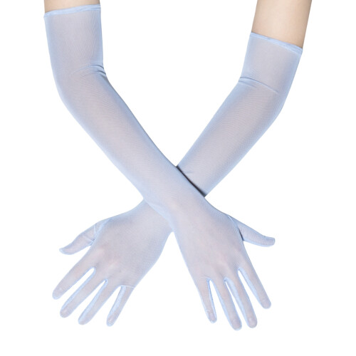 Dünne, atmungsaktive Handschuhe für Damen, extra lang,-Hellblau