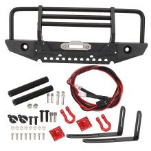 Aluminium voorbumper voor RC crawlers, metalen voorbumper met naar buiten gerichte LED-montageopening, compatibel met elektrische lier, duurzame