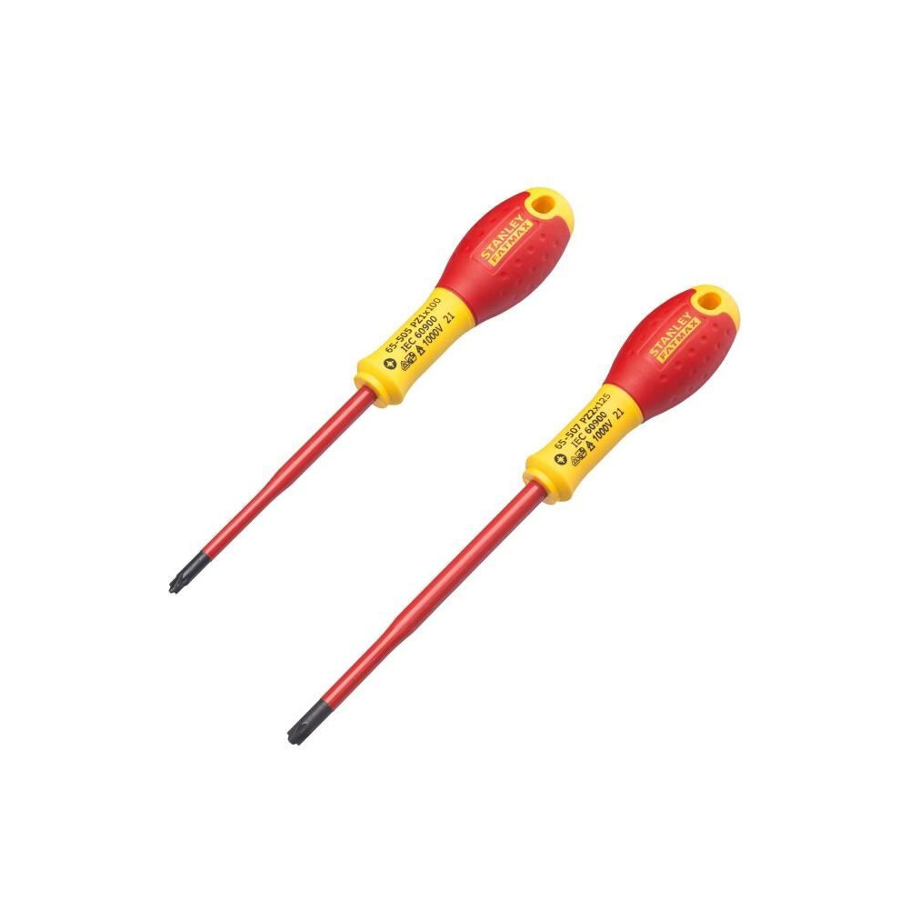 Stanley Tools FMHT0-62649 FatMax VDE Insulated Borneo Pozi Scewdriver Set of 2