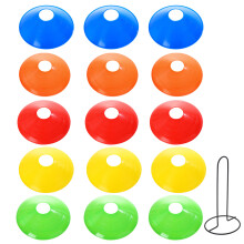 15Pcs Soccer Disc Cones Agility Soccer Cones with Metal Bracket