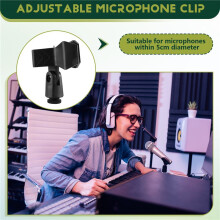 Flexible Gooseneck Microphone Stand with Desk Clamp for Radio Broadcasting Studio, Live Broadcast Equipment