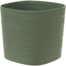 Maceta con reserva de agua - GARDEN ID Respect - Verde grisáceo 40 x 40 cm - 100% residuos domésticos - 100% reciclable - Superficie estructurada.