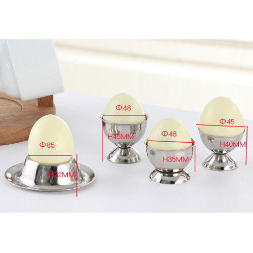 2pcs Stainless Steel Egg Holder Middle Egg Cup Portable Upright For Breakfast Dining Table Modern Design 2