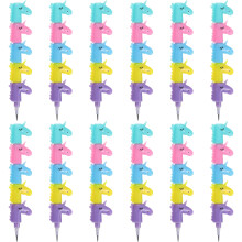 36Pcs Assorted Stackable Plastic Pencils Kids School Writing Supplies