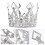 6Pcs Delicate Silver Mini Crown Cake Decor for Kids Celebration 7